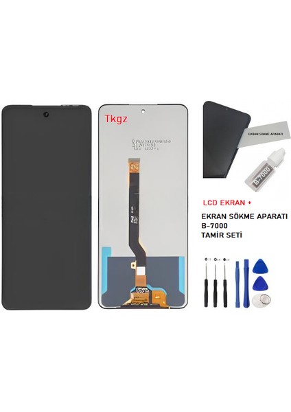 Infinix Hot 20 LCD Ekran Dokunmatik Service Pack + B-7000 + Tamir Seti