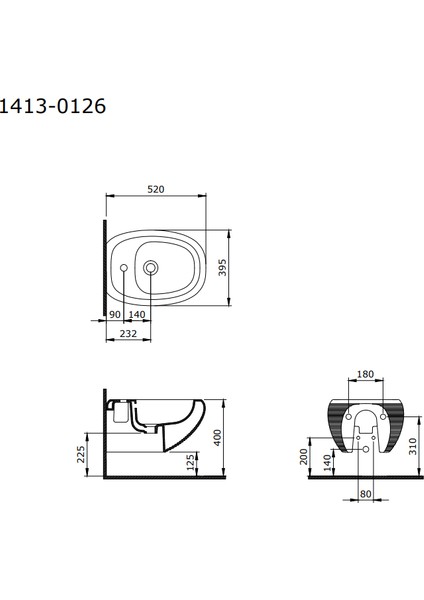 Bocchi Strata Asma Bide Parlak Beyaz 1413-001-0120 fiyatları