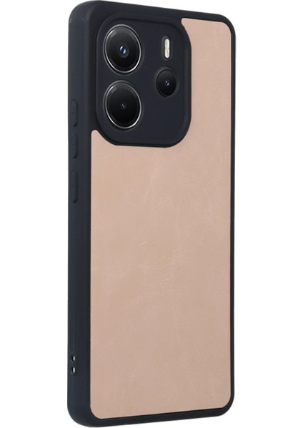 Xiaomi Redmi Note 14 4g Kılıf Aras Deri Kapak - Pudra Glstd