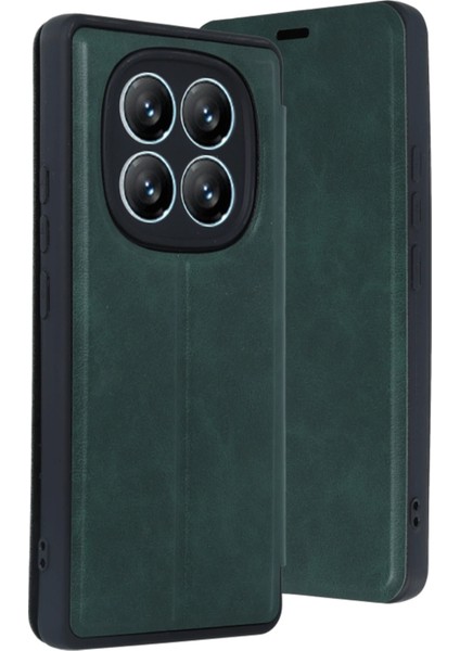 Xiaomi Redmi Note 14 Pro 4g Kılıf Flip Cover - Koyu Yeşil Glstd fiyatları