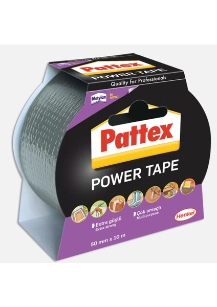 Power Tape Gri - Suya Dayanıklı ve Güçlü Yapışkan Bant 50 mm x 10 M