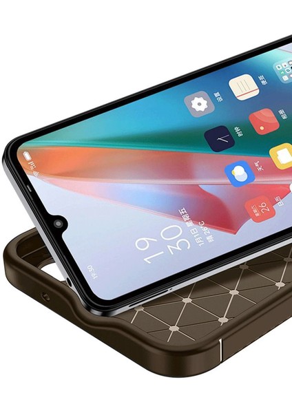 Honor Magic 7 Lite Kılıf Auto Focus Karbon Kapak - Kahverengi Glstd