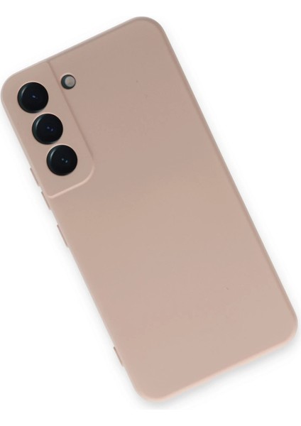 Samsung Galaxy S22 Kılıf Nano Içi Kadife Silikon - Pudra Glstd