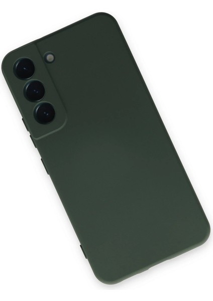 Samsung Galaxy S22 Kılıf Nano Içi Kadife Silikon - Koyu Yeşil Glstd
