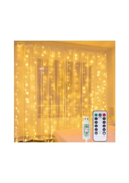 Büro Ev Ofis Bahçe Dekoru Için 8mod 3 x 3MT Gün Işığı Kumandalı Peri LED Lamba