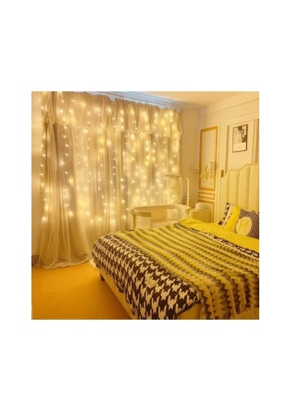 Büro Ev Ofis Bahçe Dekoru Için 8mod 3 x 3MT Gün Işığı Kumandalı Peri LED Lamba