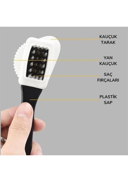 Buffer® Çift Taraflı Pratik Taşınabilir Süet Nubuk Deri Çizme Bot Ayakkabı Temizleme Bakım Fırçası