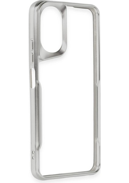 Realme 12 Lite Kılıf Boyi Silikon Kapak - Gümüş Nrmsa