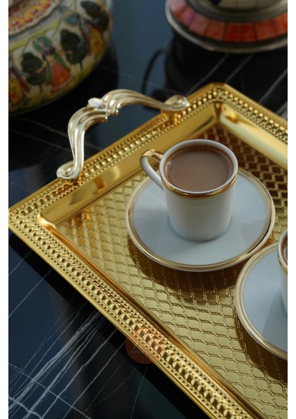 35X25 cm Çelik Dikdörtgen Gold Tepsi fiyatları