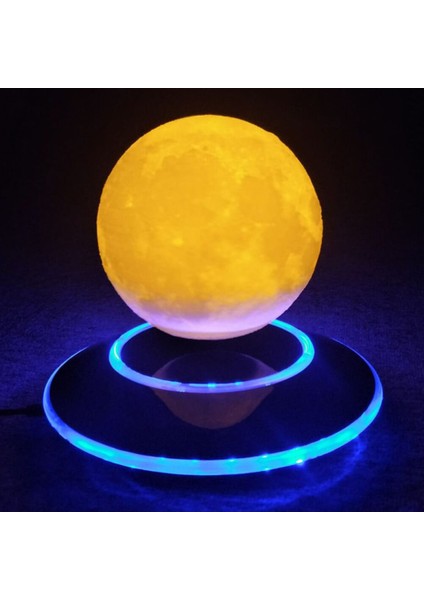 Büro Ev Ofis Için 3D Ay Dekoratif Küre Sarı LED Başucu Gece Lambası modelleri