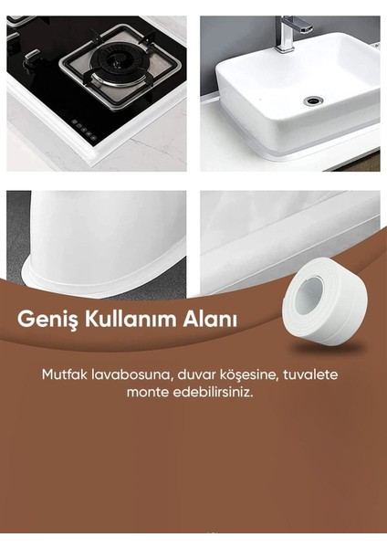 3.2m Banyo Küvet Mutfak Lavabo Su Sızdırmaz Bant Su Geçirmez Kenar Bandı Sızdırmazlık Tamir Beyaz modelleri