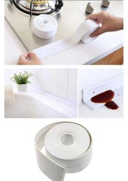 Banyo Küvet Mutfak Lavabo Beyaz Su Sızdırmaz Bant Su Geçirmez Kenar Bandı Tamir Bandı (3.2 Metre ) fiyatları