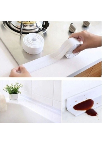 Banyo Küvet Mutfak Lavabo Beyaz Su Sızdırmaz Bant Su Geçirmez Kenar Bandı Tamir Bandı (3.2 Metre ) modelleri