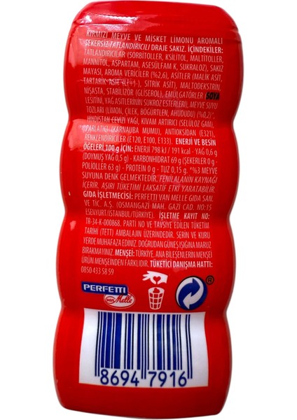 Kırmızı Meyve ve Misket Limonlu Draje Sakız 30 G * 12 Adet