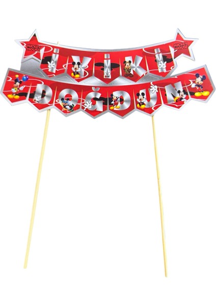 Karakterli Pasta Üstü Banner Mickey Mouse