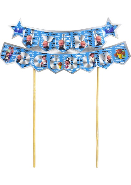 Karakterli Pasta Üstü Banner Patron Bebek