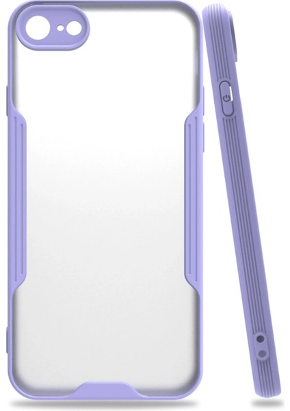Apple iPhone 7 Kılıf Platin Silikon - Lila Nrmsa