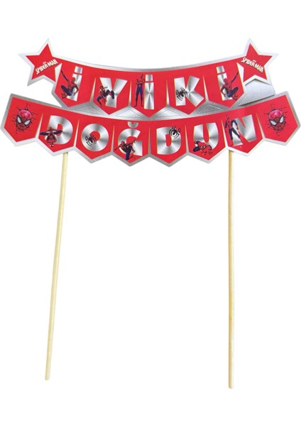 Karakterli Pasta Üstü Banner Spiderman
