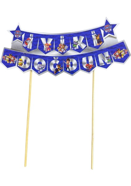 Karakterli Pasta Üstü Banner Paw Patrol