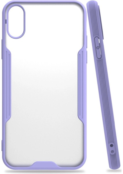 Apple iPhone x Kılıf Platin Silikon - Lila Nrmsa