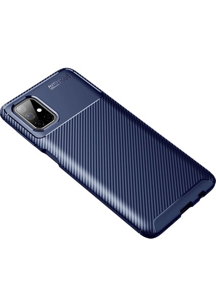 Samsung Galaxy M51 Kılıf Auto Focus Karbon Kapak - Lacivert Nrmsa
