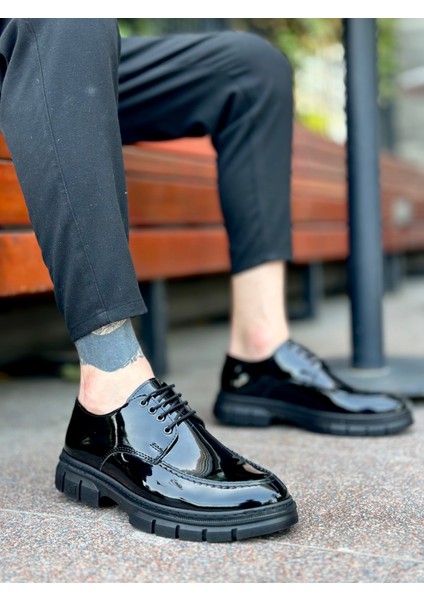 Ba0237 Bağcıklı Rugan Klasik Yüksek Taban Casual Erkek Ayakkabı