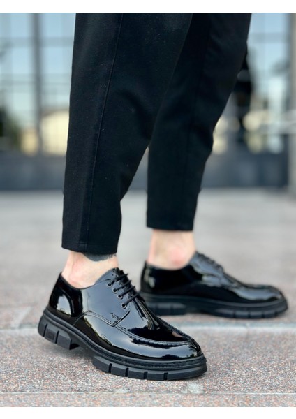 Ba0237 Bağcıklı Rugan Klasik Yüksek Taban Casual Erkek Ayakkabı modelleri