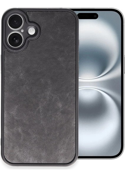 Apple iPhone 16 Plus Uyumlu Aras Deri Görünümlü Silikon Kılıf – Şık ve Koruyucu Tasarım