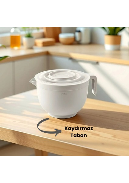 Kapaklı Mikser Kase, Süzgeç, Pirinç Süzgeci, Kase Seti, Büyük Boy Kase, Yuvarlak Kaseler 5'li Set