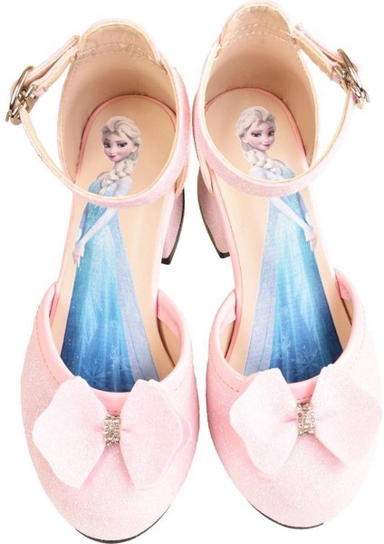 Frozen Elsa Kız Çocuk Parlak Simli Topuklu Abiye Ayakkabı fırsatları