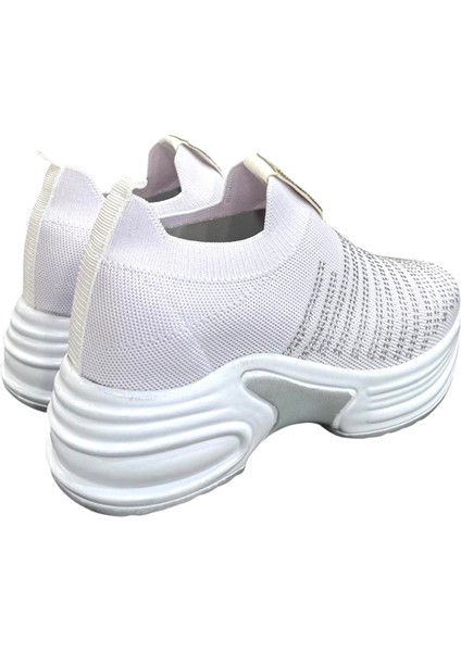 5006 Triko Taşlı Dolgu Topuk Kadın Ayakkabı Sneaker modelleri