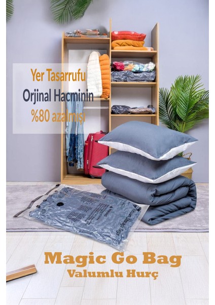 1 Adet Premium Vakumlu Yorgan,yastık,giyim,battaniye Hurcu