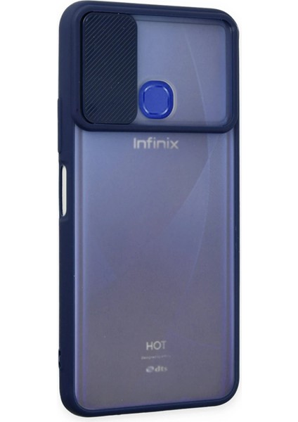 Infinix Hot 9 Kılıf Palm Buzlu Kamera Sürgülü Silikon - Lacivert Nrmsa