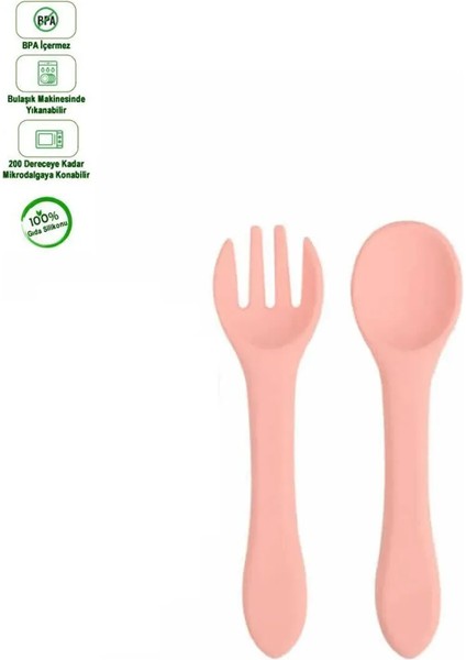 Silikon Beslenme Seti Silikon Vakumlu Kapaklı Mama Kasesi , Silikon Önlük, Çatal ve Kaşık modelleri
