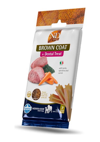 Treat Nd Brown Kuzu Havuç Spırulına Brown Coat Diş Sağlığı Kuzu Spirulina Havuç Adult Medium/maxı