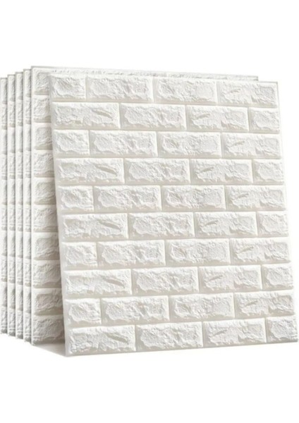 Mithra Life Kendinden Yapışkanlı Sünger Beyaz Tuğla Duvar Paneli 70X77 cm 1 Adet