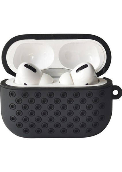 Airpods Pro 2 (2.nesil) Spor Delikli Kılıf - Siyah-Siyah Nrmsa