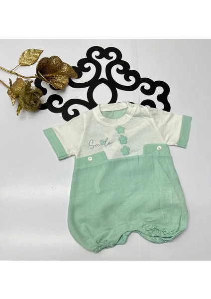Yazlık Nakışlı Çıtçıtlı Düğmeli Kiz Bebe tulum