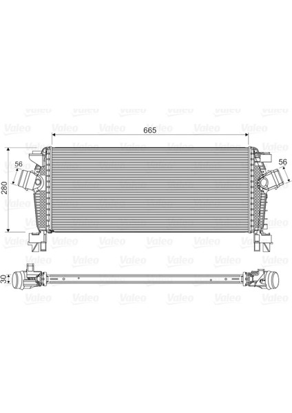Turbo Radyatörü Intercooler Astra J-Cruze-Zafira C 1.4 Net-Nel 1.6-1.8 Xer-Let-Dtl-Dth 665X280X30 Gnzrz