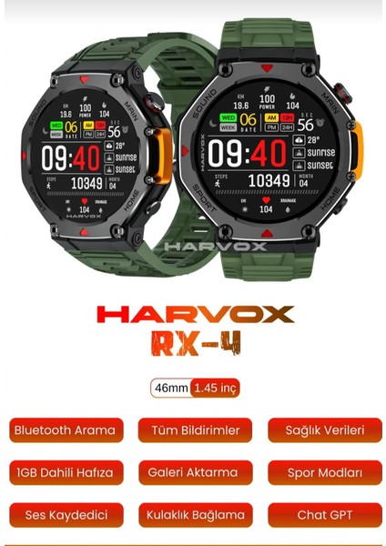 Harvox Rx-4 Watch Akıllı Saat Iphone ve Android Tüm Telefonlara Uyumlu