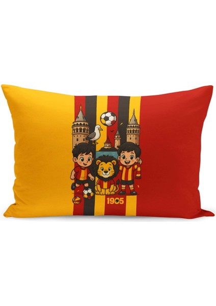 Çocuk Bebek Sarı Kırmızı Taraftar Futbol Serisi Kırlent Kılıfı (Cushion Cover) fiyatları