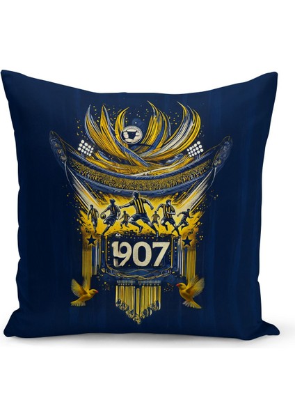 Çocuk Bebek Sarı Lacivert Taraftar Futbol Serisi Kırlent Kılıfı (Cushion Cover) fiyatları