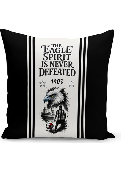 Çocuk Bebek Siyah Beyaz Taraftar Futbol Serisi Kırlent Kılıfı (Cushion Cover)
