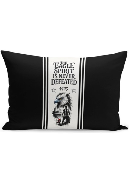 Çocuk Bebek Siyah Beyaz Taraftar Futbol Serisi Kırlent Kılıfı (Cushion Cover)