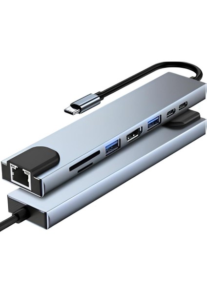 7-In-1 Usb-C Çoklayıcı Hub | Hdmı, USB 3.0, Ethernet, Sd Kart, Type-C Pd – Macbook, Windows, Tablet Uyumlu