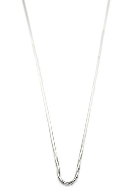 Kalın Yılan Zincir Kolye - 60CM - Gümüş