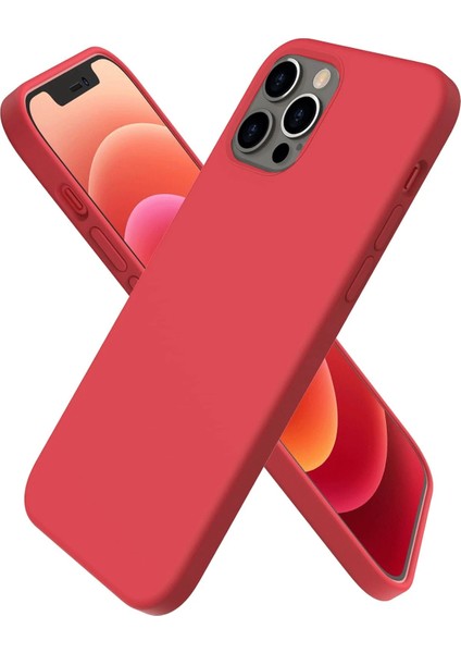 Iphone 12 Pro Kılıf First Silikon - Kırmızı Nrmsa