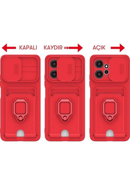 Xiaomi Redmi Note 12 4g Kılıf Zuma Kartvizitli Yüzüklü Silikon - Siyah Nrmsa