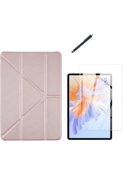 Honor Pad V9 11.5 Inç Uyumlu Tri Fold Kalemlikli Tablet Kılıfı Ekran Koruyucu Kalem Seti