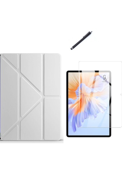Honor Pad V9 11.5 Inç Uyumlu Tri Fold Kalemlikli Tablet Kılıfı Ekran Koruyucu Kalem Seti